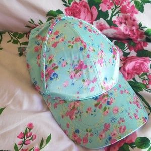 Pastel floral ball cap hat